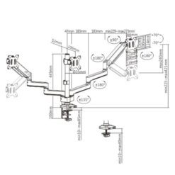 MXG BMA-36 Triple Montior Pole