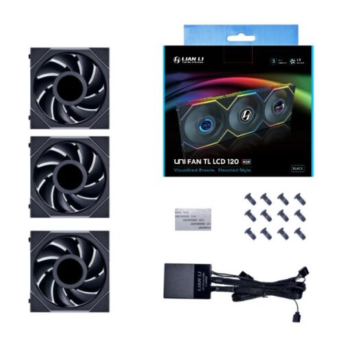 LIAN LI UNI FAN TL LCD 120 TRIPLE PACK BLACK