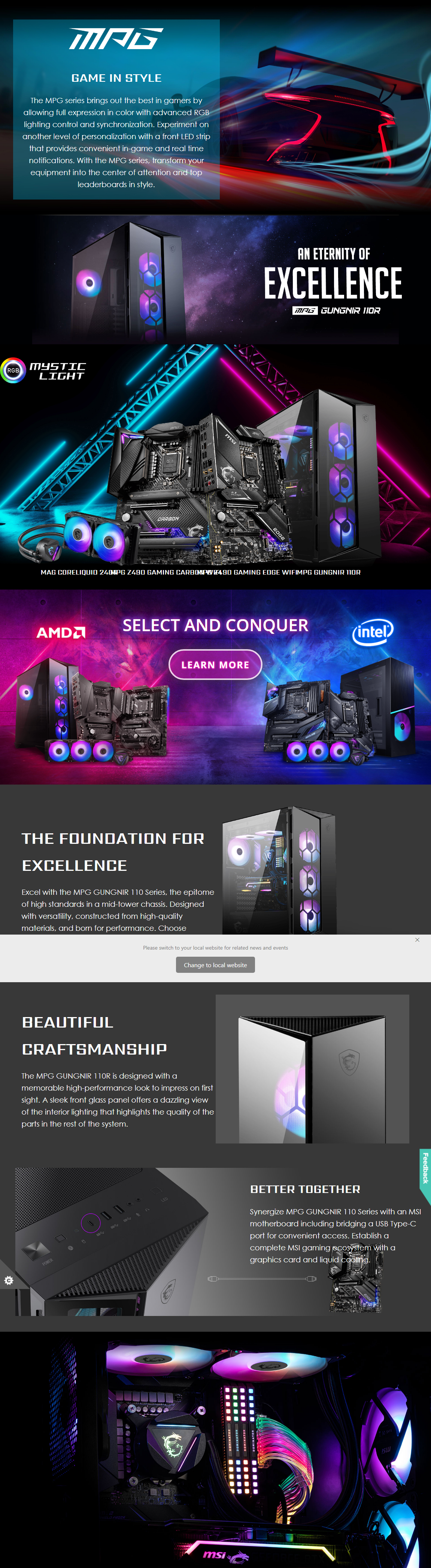 MSI MPG GUNGNIR 110R SPECS