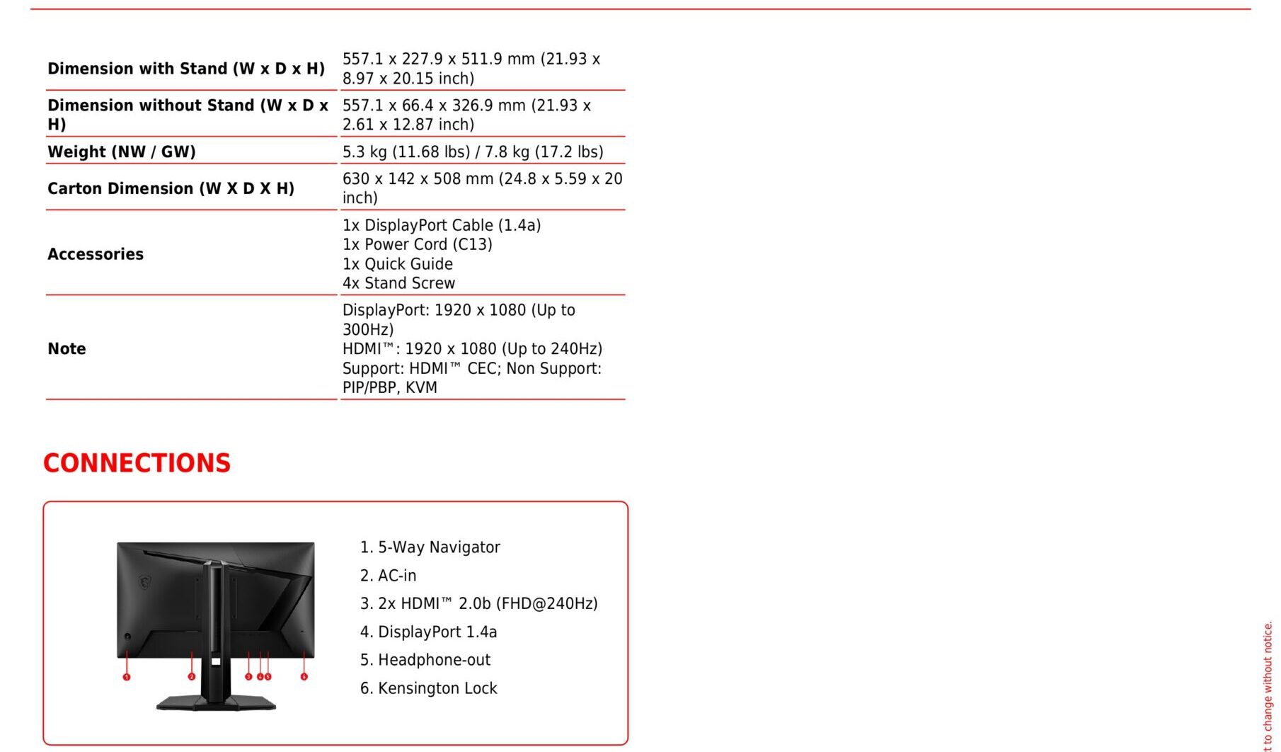 MSI MAG 255PXF SPECS