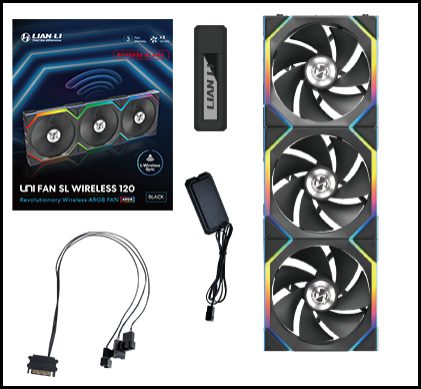 LIAN LI UNI FAN SL WIRELESS 120 REVERSE BLADE BLACK