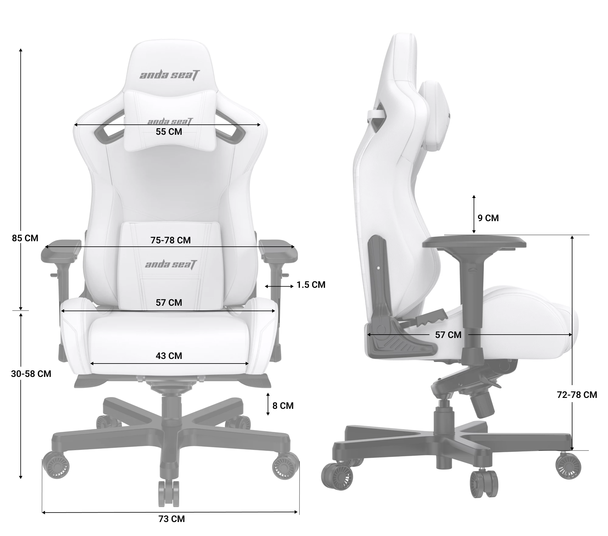 ANDASEAT KAISER 2 XL SPECS