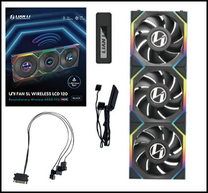 LIAN LI UNI FAN SL WIRELESS LCD 120 BLACK