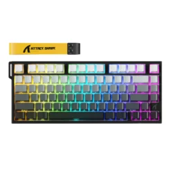 Attack Shark R82 HE 75% RGB Rapid Trigger Magnetic Gaming Keyboard – Black/White Contours/Pink Contours/Black Gradient (Linear Magentic Switches) - image 4