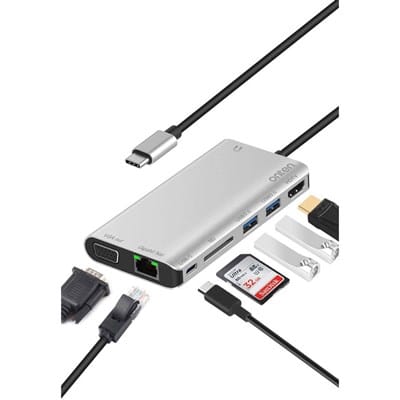 Onten OTN-9591B (8-in-1) Type-C Hub – 8 Ports Price in Pakistan