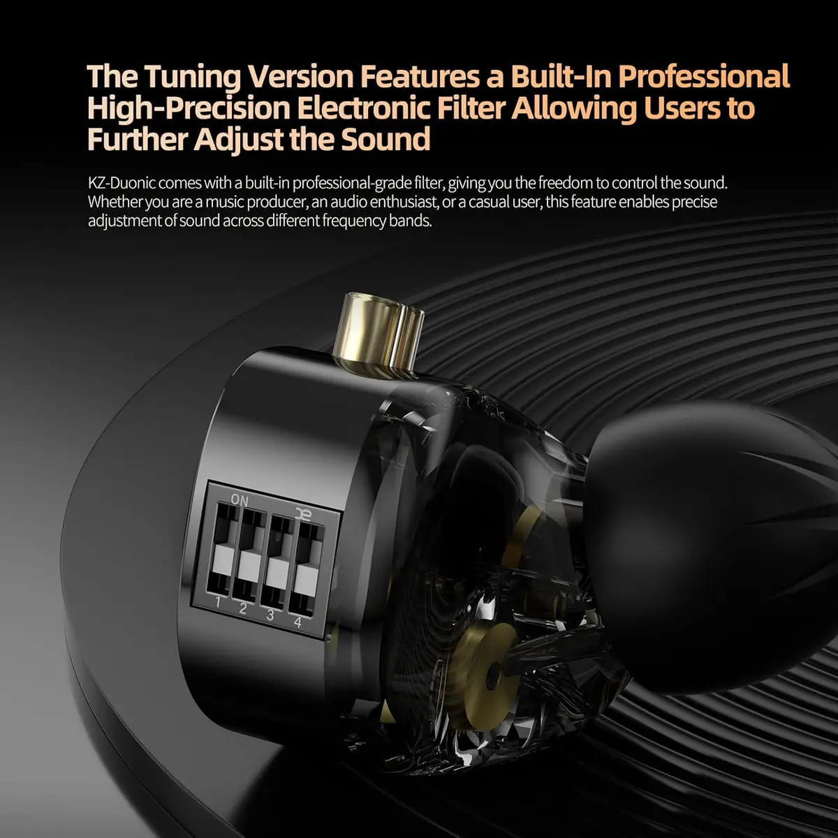 KZ DUONIC BLACK BASS IMPROVED VERSION WITH SWITCHES