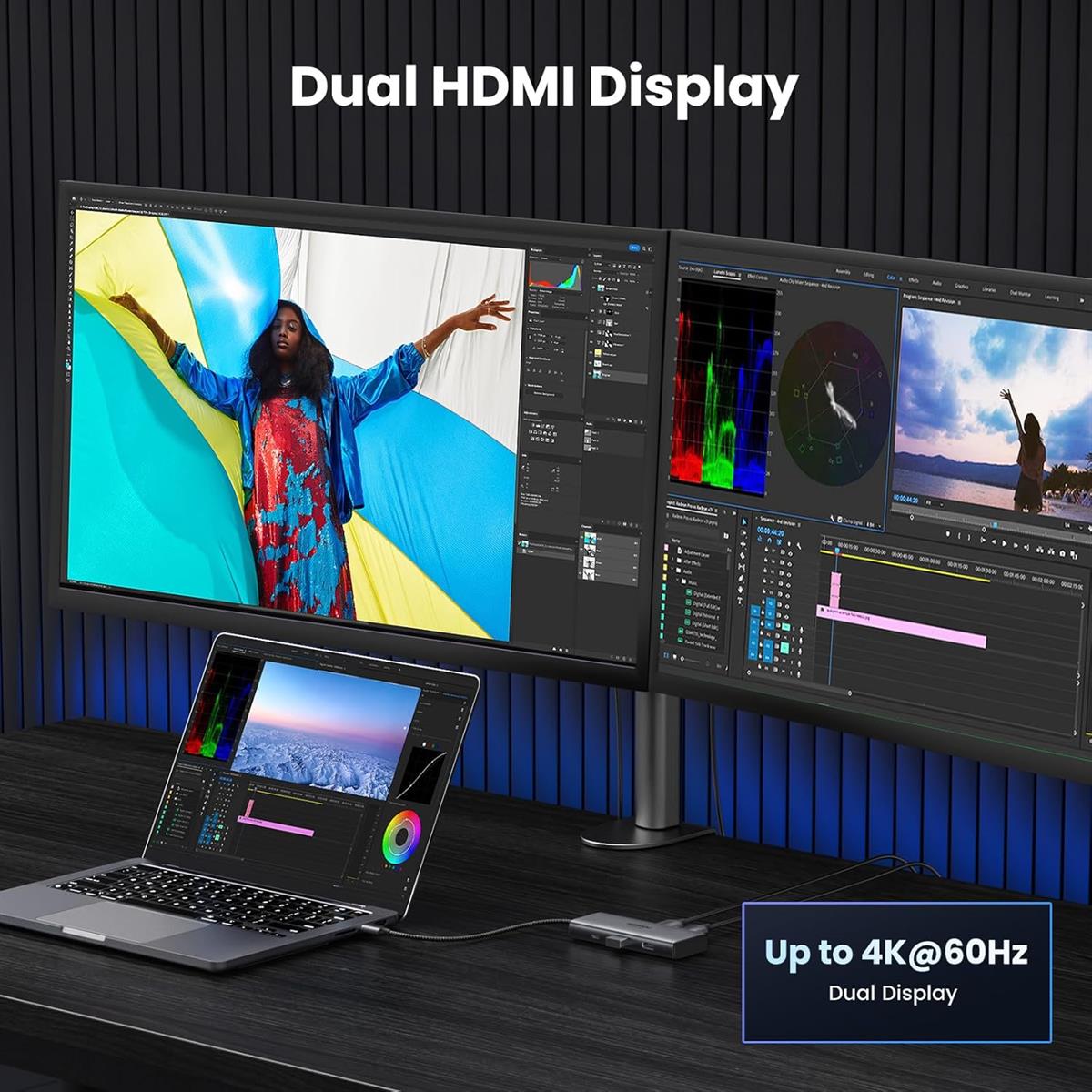 UGREEN 15852 Revodok 206 (6-in-1) Type-C Hub – 6 Ports - Image 3