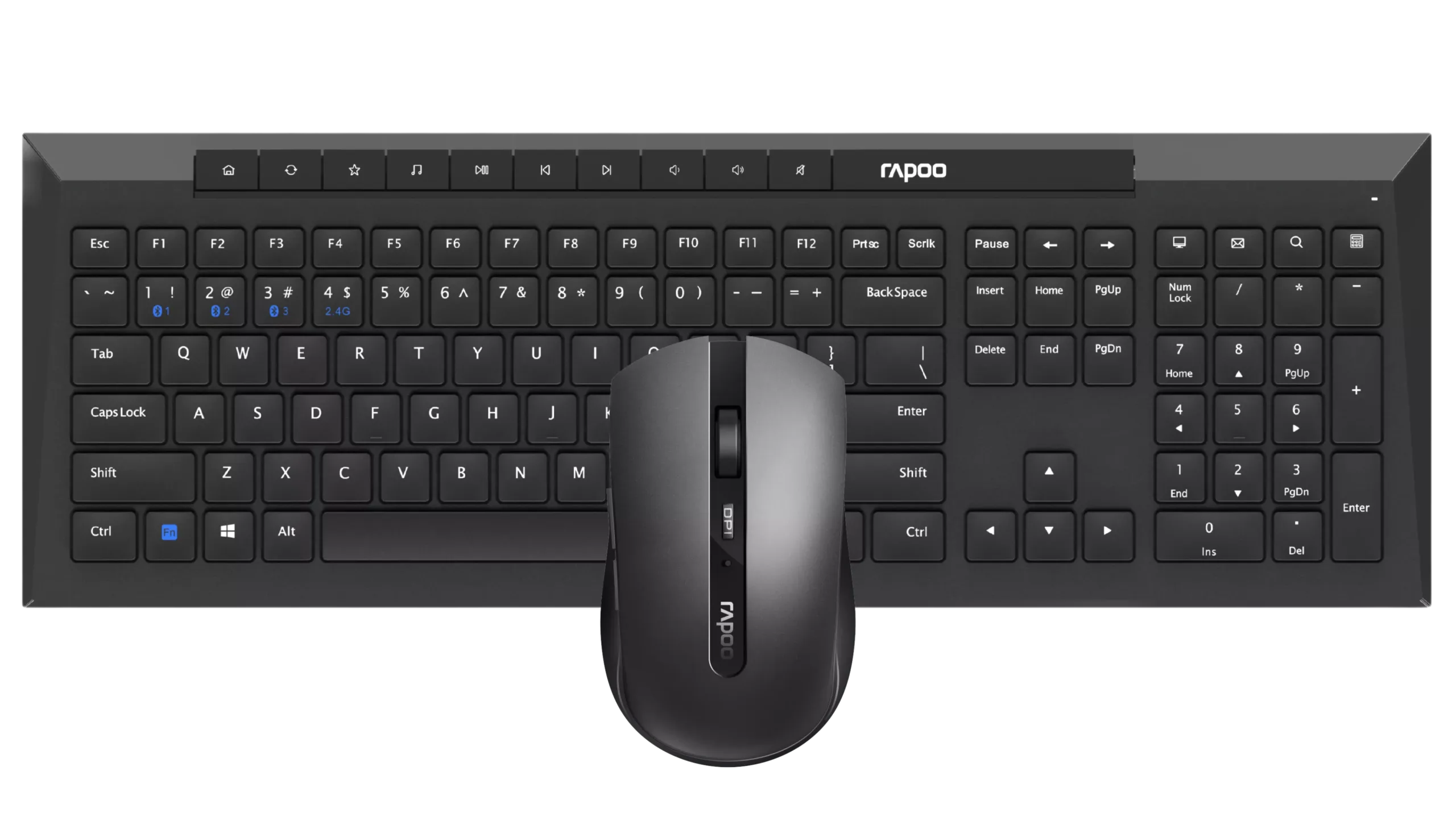 Rapoo 8210M Multi-mode Wireless Keyboard and Mouse Combo – Black/White Price in Pakistan