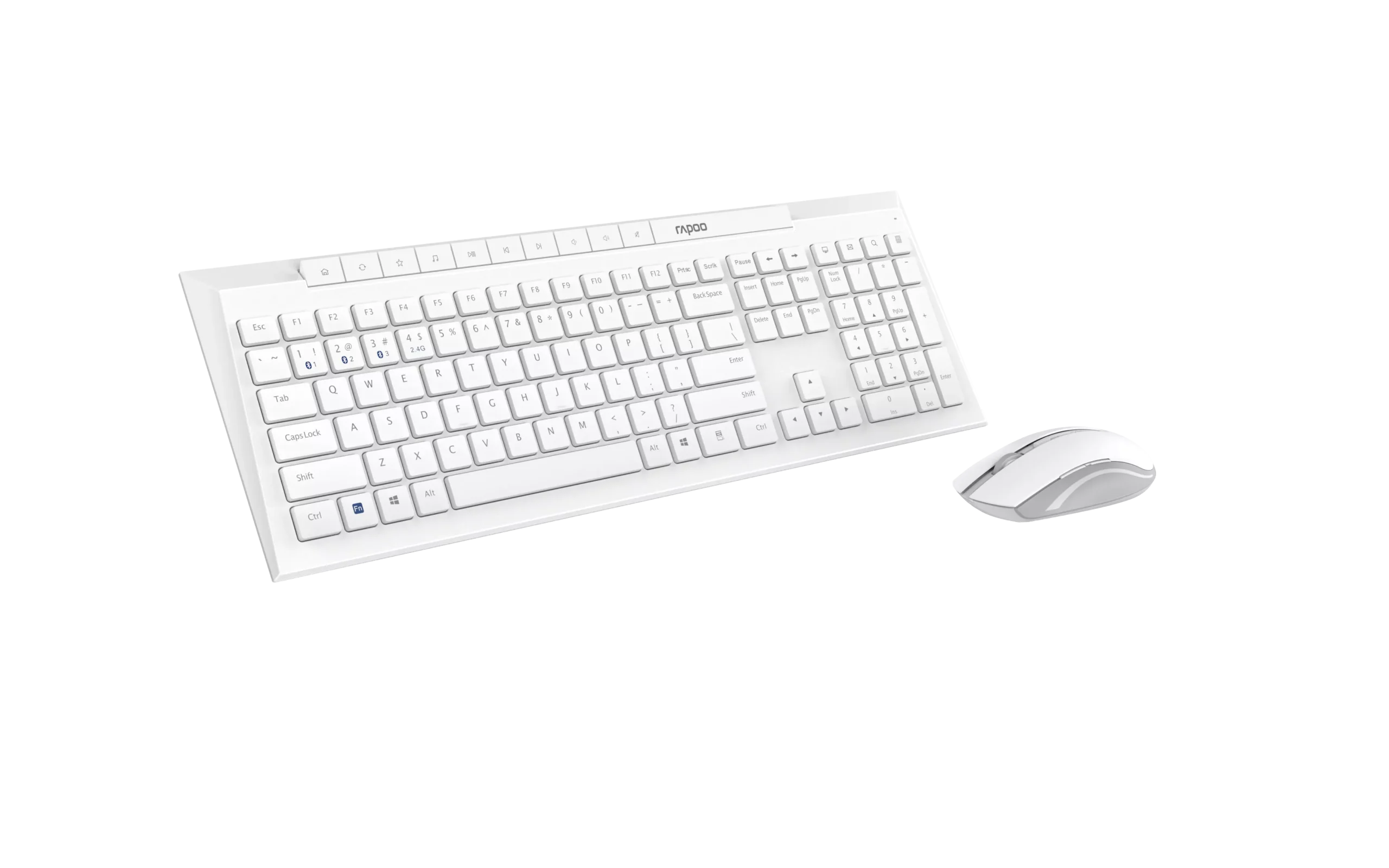 Rapoo 8210M Multi-mode Wireless Keyboard and Mouse Combo – Black/White image 2