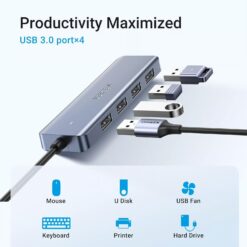 UGREEN 70336 4-in-1 USB-C Hub with USB 3.0 5Gbps Data Transfer – 4 Ports - image 2