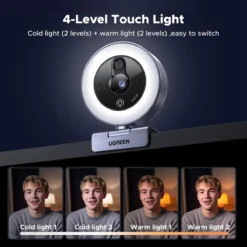 UGREEN 65857 2K USB Webcam with Ring Light - image 3