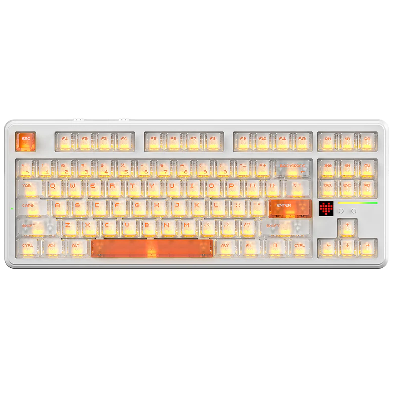 Attack Shark X87 Ultra Wireless 8K TKL RGB Mechanical Gaming Keyboard – Forged Carbon/Iced Orange/Shadow Jade (Megalodon Switches) image 2