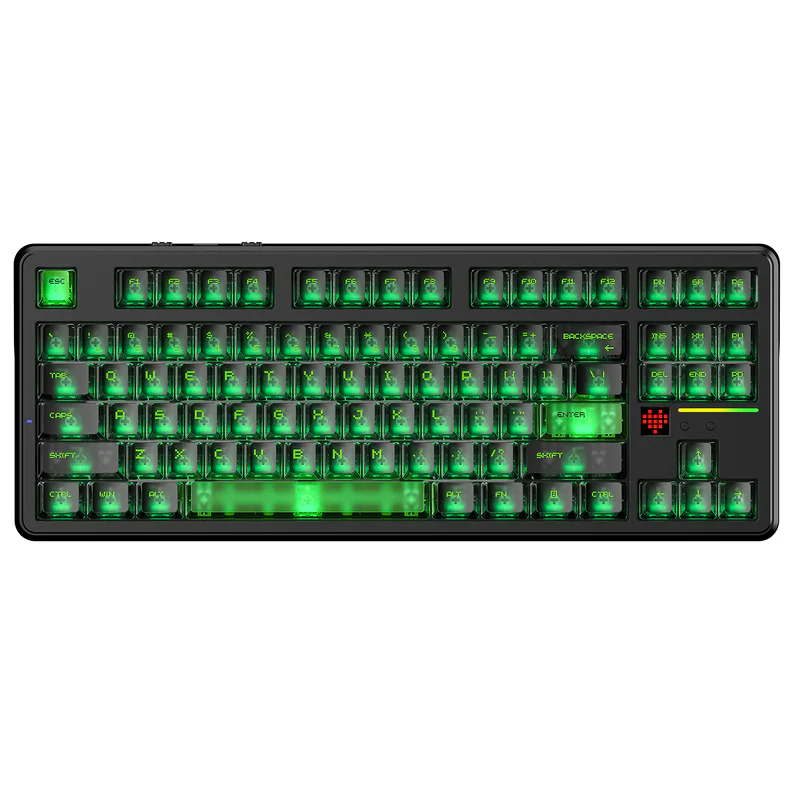 Attack Shark X87 Ultra Wireless 8K TKL RGB Mechanical Gaming Keyboard – Forged Carbon/Iced Orange/Shadow Jade (Megalodon Switches) image 3