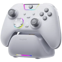 EasySMX X05Pro Wireless Gaming Controller with Charging Dock, Quiet Button and Hall Effect Joysticks – Black/White/Aurora Purple - image 2