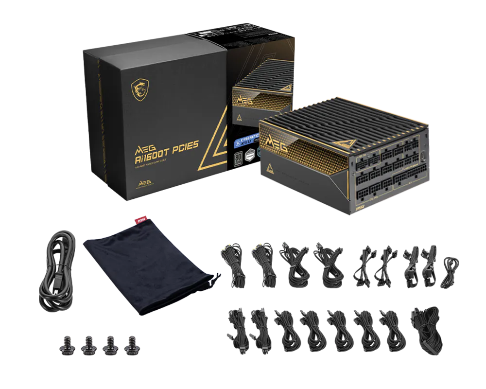 MSI MEG Ai1600T PCIE5 1600W 80 PLUS Titanium Certified Fully Modular ATX Power Supply image 5