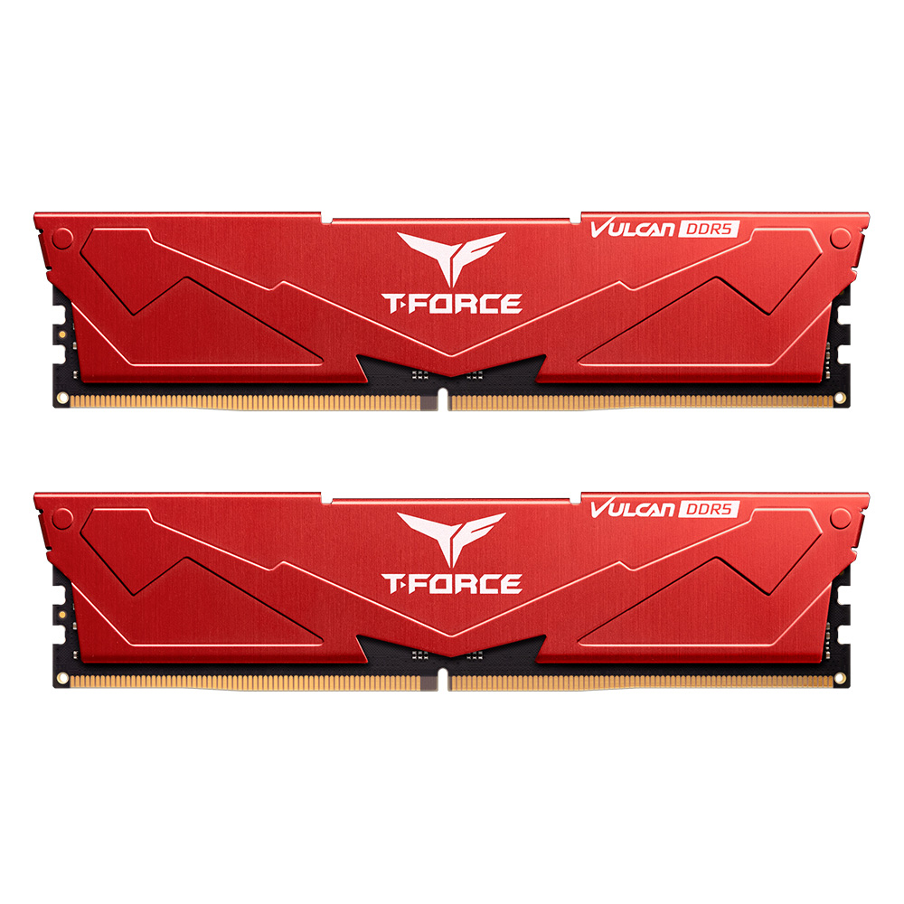 Teamgroup T-Force Vulcan 64GB (2x32GB) 6000MHz CL38 DDR5 Desktop Memory – Black/Red image 2