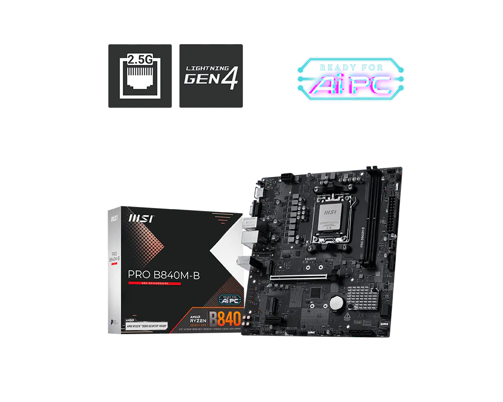 MSI Pro B840M-B M-ATX AM5 DDR5 Gaming Motherboard Price in Pakistan