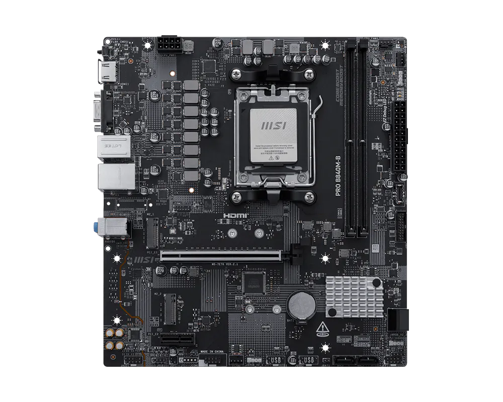 MSI Pro B840M-B M-ATX AM5 DDR5 Gaming Motherboard image 2