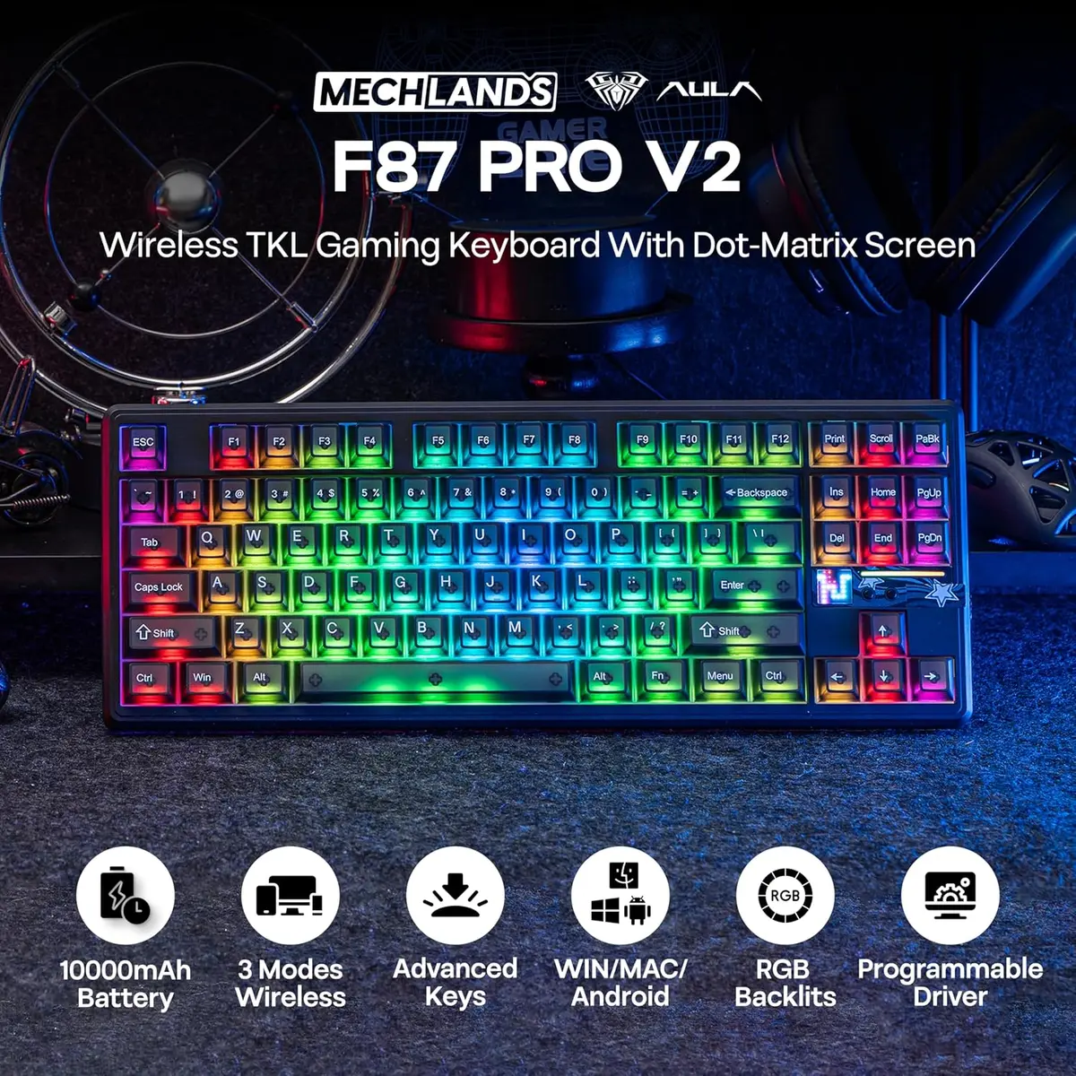 AULA F87 PRO V2 BLACK FROSTED