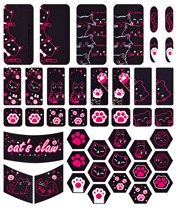 X-RAYPAD CICADA WINGS KITTY SLICKS UNIVERSAL PRE-CUT BLACK KITTY