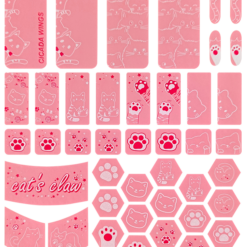 X-Raypad Cicada Wings Kitty Slicks Universal Pre-Cut Tacky Mouse Grip (Grip Tape) – Black Kitty/Pink Kitty/White Kitty - image 2