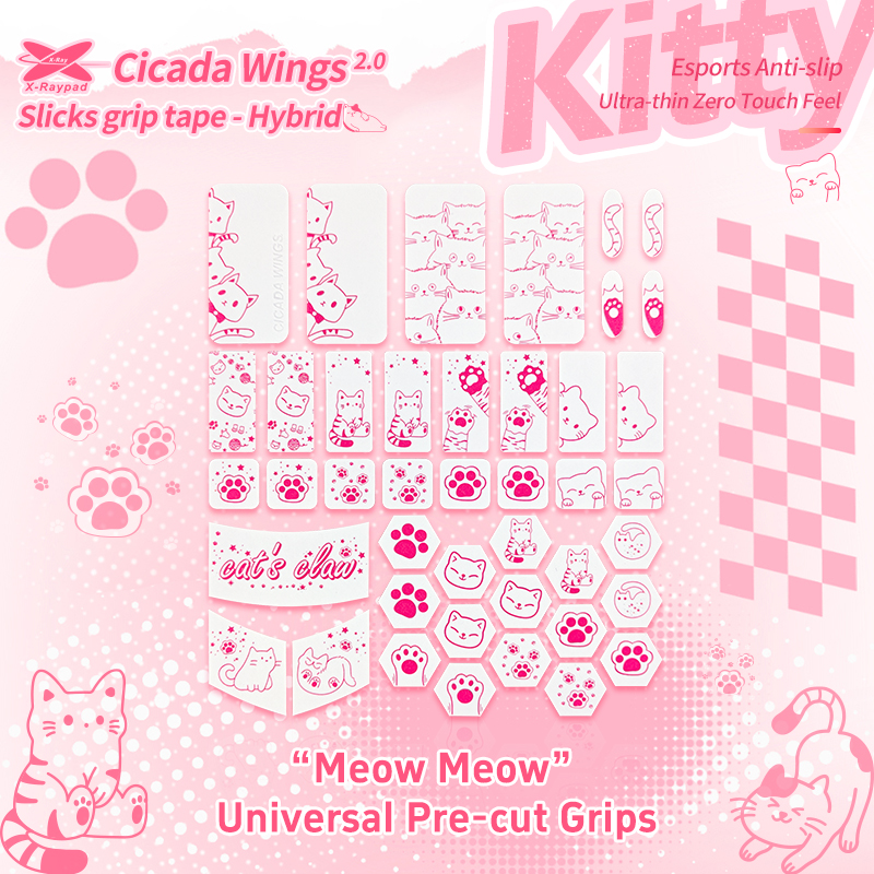 X-RAYPAD CICADA WINGS KITTY SLICKS UNIVERSAL PRE-CUT WHITE KITTY