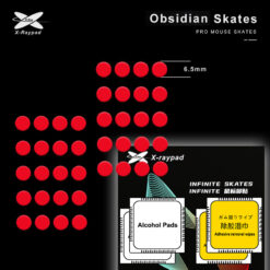 X-Raypad Obsidian Control Mouse Skates (Red) – PTFE DIY Universal D6.5mm Dots - image 2