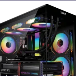 Sonic Starvix 217R ATX Gaming Case – Black/White (3x ARGB Fan) - image 3