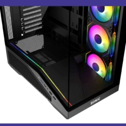Sonic Vector V100R ATX Gaming Case – Black/White (4x ARGB Fan) - image 2