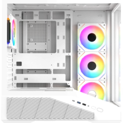 Sonic Vector V100R ATX Gaming Case – Black/White (4x ARGB Fan) - image 4